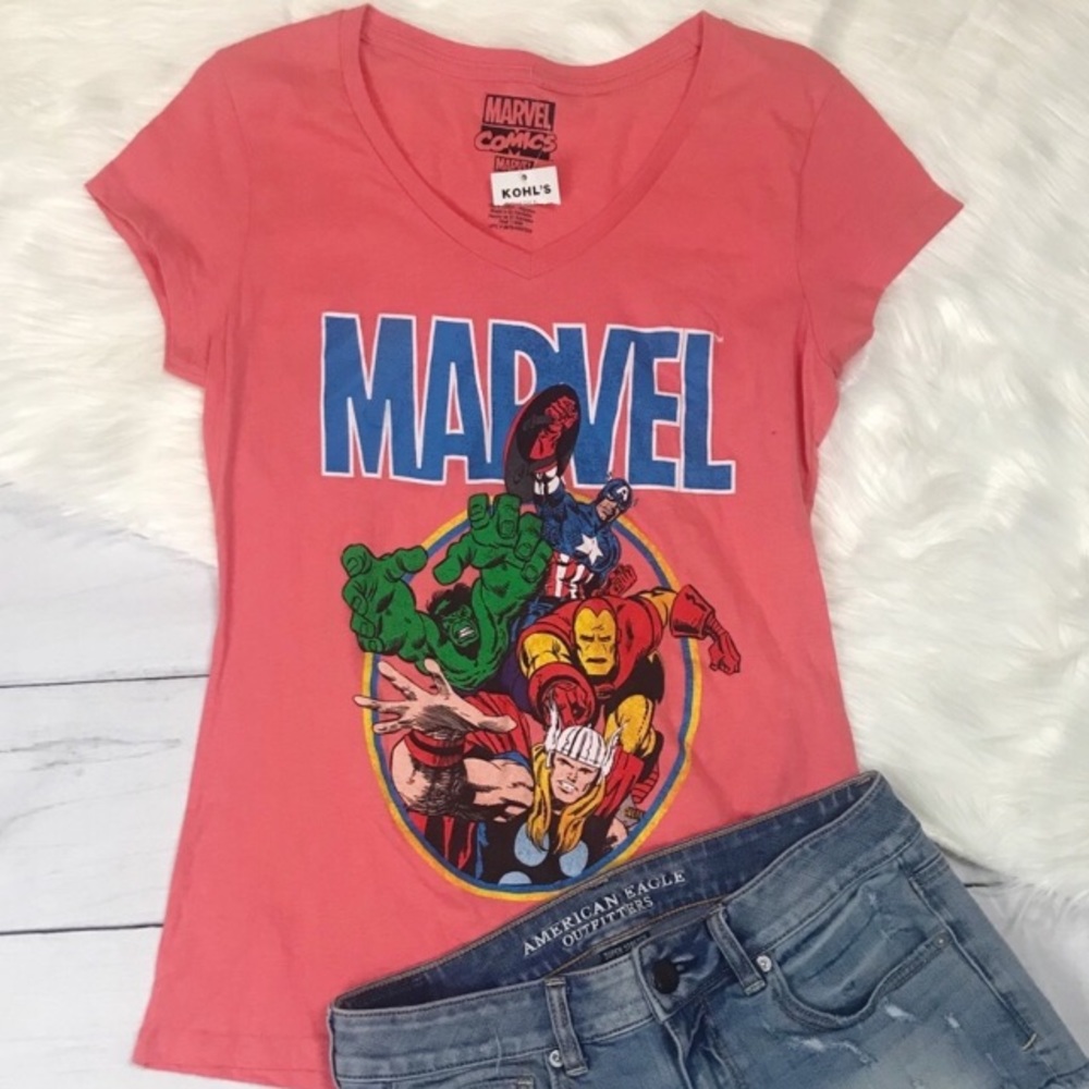 Marvel Comics New Superhero Tee Shirt Salmon